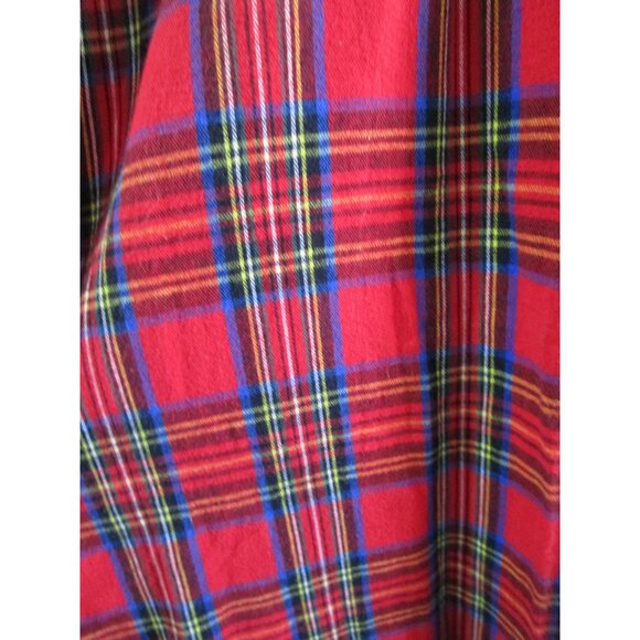 Wittmann Textiles Red Plaid Cotton Flannel Modest Night Shirt Med Turkey EUC - Picture 11 of 16